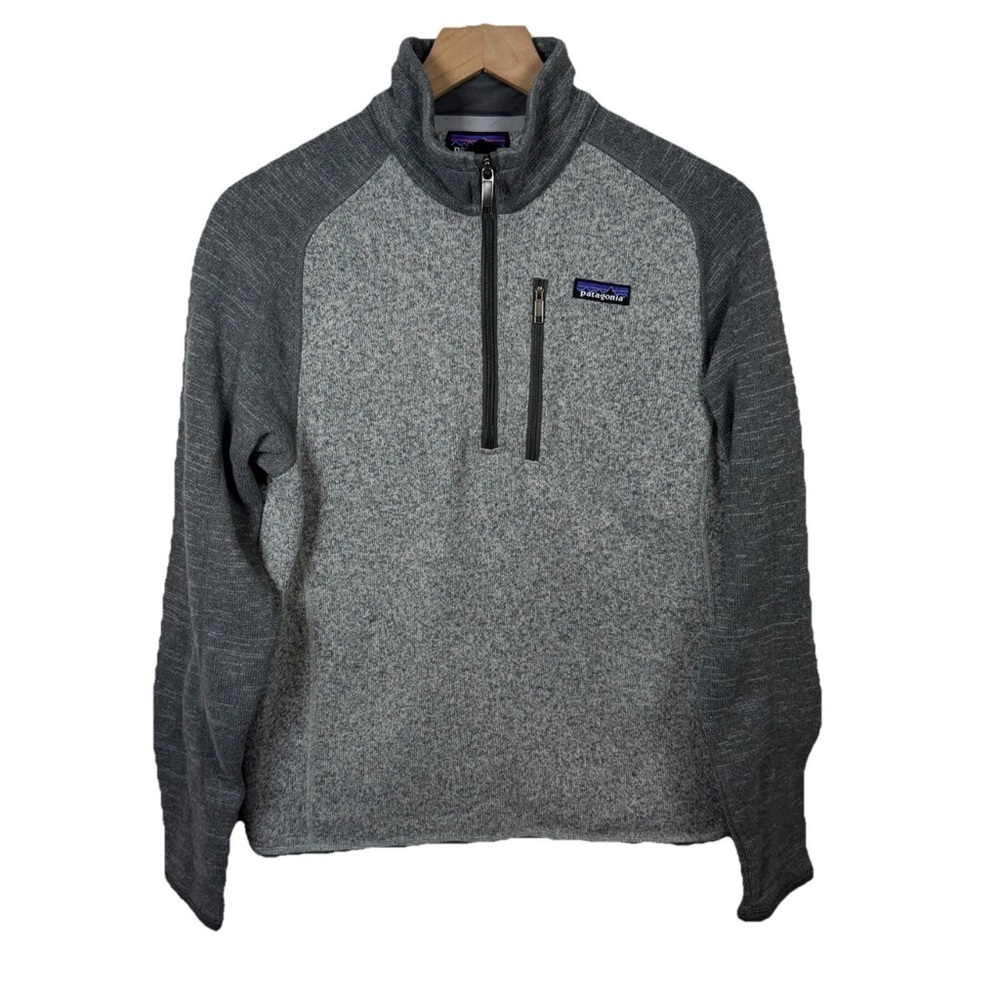 Patagonia Men’s Better Sweater Quarter Zip Two Tone Gray Size S Office Preppy